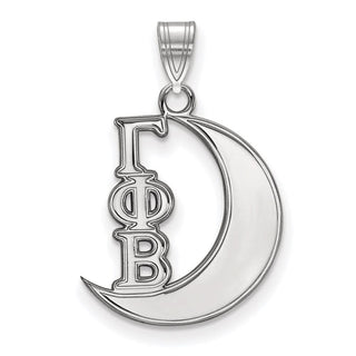 Sterling Silver Rhodium-plated LogoArt Gamma Phi Beta Sorority Symbol Small Pendant