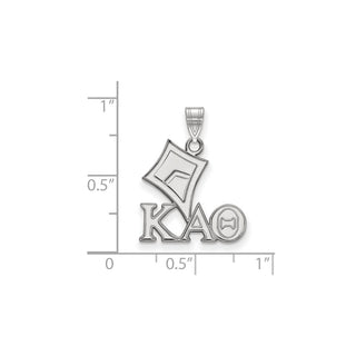 Sterling Silver Rhodium-plated LogoArt Kappa Alpha Theta Sorority Symbol Small Pendant
