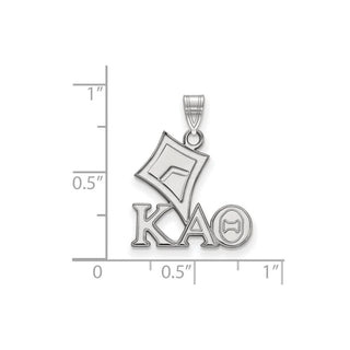 Sterling Silver Rhodium-plated LogoArt Kappa Alpha Theta Sorority Symbol Small Pendant