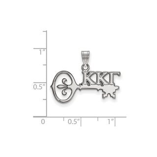 Sterling Silver Rhodium-plated LogoArt Kappa Kappa Gamma Sorority Symbol Small Pendant