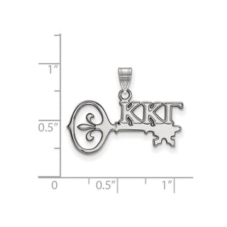 Sterling Silver Rhodium-plated LogoArt Kappa Kappa Gamma Sorority Symbol Small Pendant