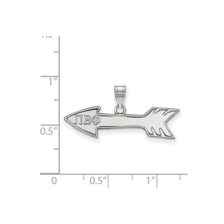 Sterling Silver Rhodium-plated LogoArt Pi Beta Phi Sorority Symbol Small Pendant