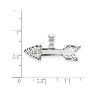 Sterling Silver Rhodium-plated LogoArt Pi Beta Phi Sorority Symbol Small Pendant