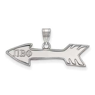 Sterling Silver Rhodium-plated LogoArt Pi Beta Phi Sorority Symbol Small Pendant