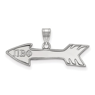 Sterling Silver Rhodium-plated LogoArt Pi Beta Phi Sorority Symbol Small Pendant