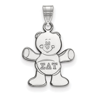 Sterling Silver Rhodium-plated LogoArt Sigma Delta Tau Sorority Symbol Small Pendant