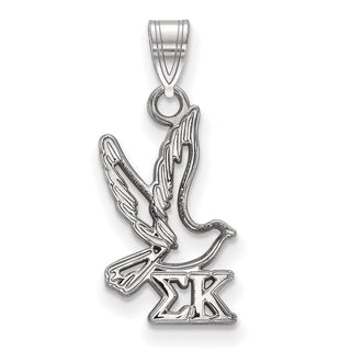 Sterling Silver Rhodium-plated LogoArt Sigma Kappa Sorority Symbol Small Pendant