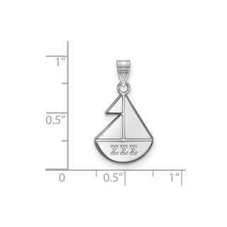 Sterling Silver Rhodium-plated LogoArt Sigma Sigma Sigma Sorority Symbol Small Pendant
