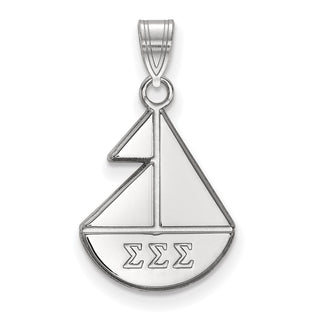 Sterling Silver Rhodium-plated LogoArt Sigma Sigma Sigma Sorority Symbol Small Pendant