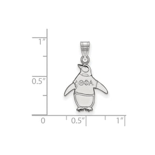 Sterling Silver Rhodium-plated LogoArt Theta Phi Alpha Sorority Symbol Small Pendant