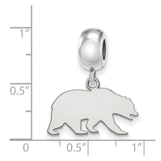 Sterling Silver Rhodium-plated LogoArt University of California Berkeley Bear Small Dangle Bead Charm