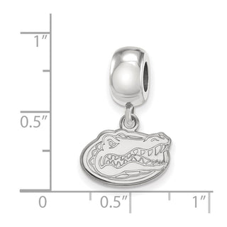 Sterling Silver Rhodium-plated LogoArt University of Florida Gator Extra Small Dangle Bead Charm