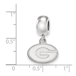 Sterling Silver Rhodium-plated LogoArt University of Georgia Letter G Extra Small Dangle Bead Charm