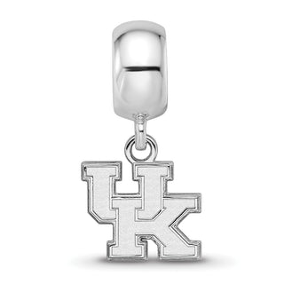 Sterling Silver Rhodium-plated LogoArt University of Kentucky U-K Extra Small Dangle Bead Charm