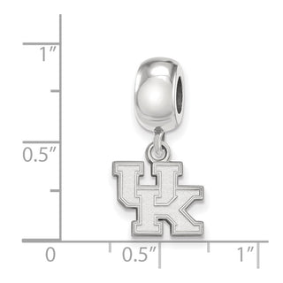 Sterling Silver Rhodium-plated LogoArt University of Kentucky U-K Extra Small Dangle Bead Charm