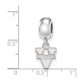 Sterling Silver Rhodium-plated LogoArt University of Virginia Extra Small Dangle Bead Charm