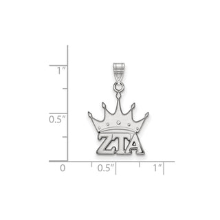Sterling Silver Rhodium-plated LogoArt Zeta Tau Alpha Sorority Symbol Small Pendant
