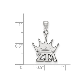 Sterling Silver Rhodium-plated LogoArt Zeta Tau Alpha Sorority Symbol Small Pendant