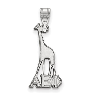 Sterling Silver Rhodium-plated LogoArt Alpha Epsilon Phi Sorority Symbol Medium Pendant