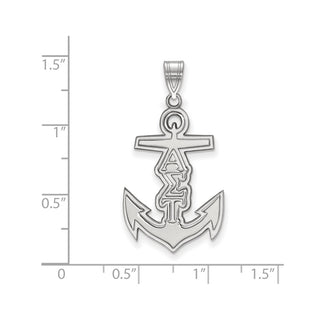 Sterling Silver Rhodium-plated LogoArt Alpha Sigma Tau Sorority Symbol Medium Pendant