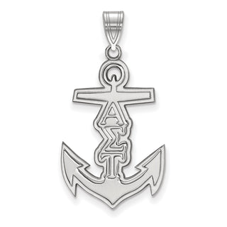 Sterling Silver Rhodium-plated LogoArt Alpha Sigma Tau Sorority Symbol Medium Pendant