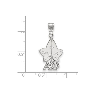 Sterling Silver Rhodium-plated LogoArt Alpha Phi Sorority Symbol Medium Pendant