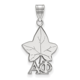 Sterling Silver Rhodium-plated LogoArt Alpha Phi Sorority Symbol Medium Pendant