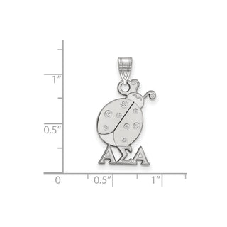 Sterling Silver Rhodium-plated LogoArt Alpha Sigma Alpha Sorority Symbol Medium Pendant