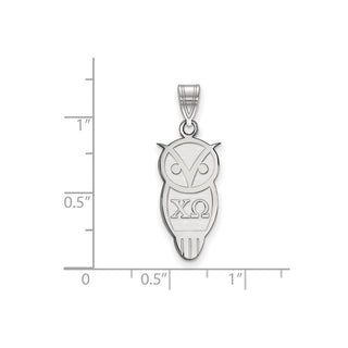 Sterling Silver Rhodium-plated LogoArt Chi Omega Sorority Symbol Medium Pendant
