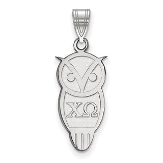 Sterling Silver Rhodium-plated LogoArt Chi Omega Sorority Symbol Medium Pendant