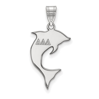 Sterling Silver Rhodium-plated LogoArt Delta Delta Delta Sorority Symbol Medium Pendant