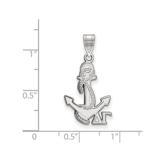 Sterling Silver Rhodium-plated LogoArt Delta Gamma Sorority Symbol Medium Pendant