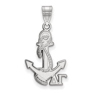 Sterling Silver Rhodium-plated LogoArt Delta Gamma Sorority Symbol Medium Pendant