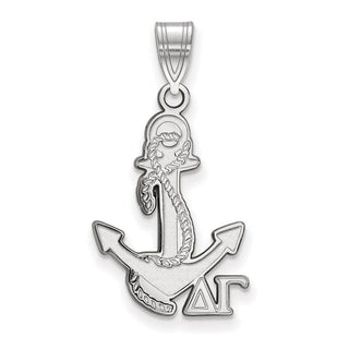 Sterling Silver Rhodium-plated LogoArt Delta Gamma Sorority Symbol Medium Pendant