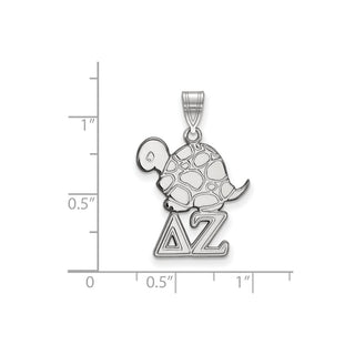 Sterling Silver Rhodium-plated LogoArt Delta Zeta Sorority Symbol Medium Pendant