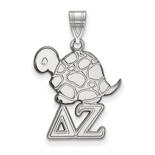 Sterling Silver Rhodium-plated LogoArt Delta Zeta Sorority Symbol Medium Pendant