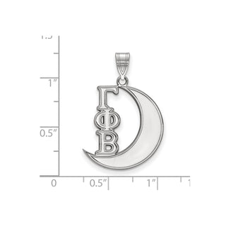 Sterling Silver Rhodium-plated LogoArt Gamma Phi Beta Sorority Symbol Medium Pendant