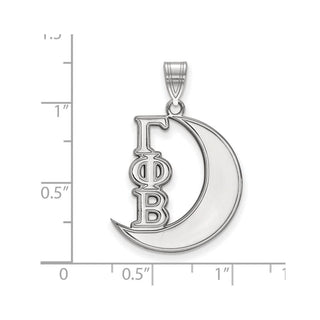 Sterling Silver Rhodium-plated LogoArt Gamma Phi Beta Sorority Symbol Medium Pendant