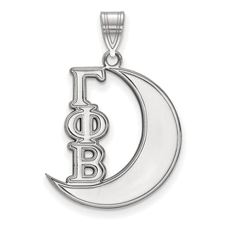 Sterling Silver Rhodium-plated LogoArt Gamma Phi Beta Sorority Symbol Medium Pendant