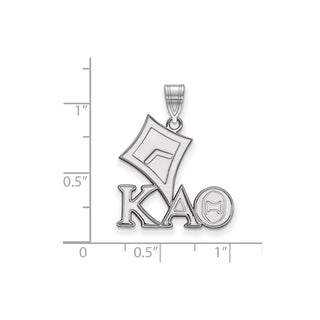 Sterling Silver Rhodium-plated LogoArt Kappa Alpha Theta Sorority Symbol Medium Pendant