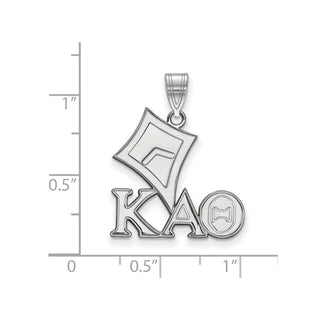 Sterling Silver Rhodium-plated LogoArt Kappa Alpha Theta Sorority Symbol Medium Pendant
