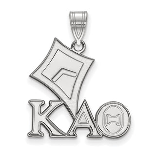 Sterling Silver Rhodium-plated LogoArt Kappa Alpha Theta Sorority Symbol Medium Pendant
