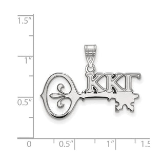 Sterling Silver Rhodium-plated LogoArt Kappa Kappa Gamma Sorority Symbol Medium Pendant