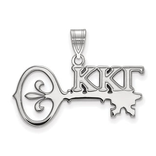 Sterling Silver Rhodium-plated LogoArt Kappa Kappa Gamma Sorority Symbol Medium Pendant