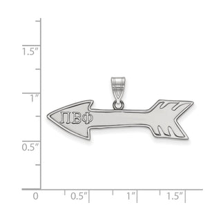 Sterling Silver Rhodium-plated LogoArt Pi Beta Phi Sorority Symbol Medium Pendant