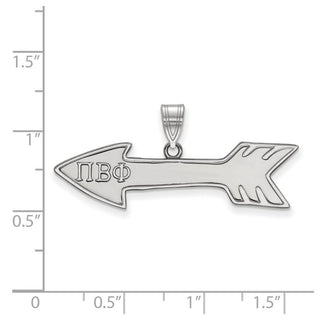 Sterling Silver Rhodium-plated LogoArt Pi Beta Phi Sorority Symbol Medium Pendant