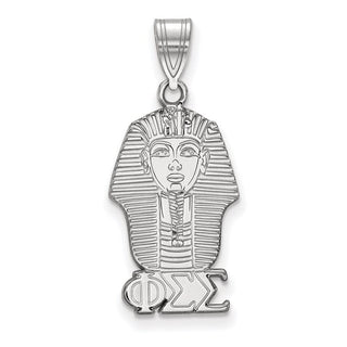 Sterling Silver Rhodium-plated LogoArt Phi Sigma Sigma Sorority Symbol Medium Pendant