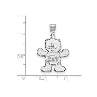 Sterling Silver Rhodium-plated LogoArt Sigma Delta Tau Sorority Symbol Medium Pendant