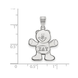 Sterling Silver Rhodium-plated LogoArt Sigma Delta Tau Sorority Symbol Medium Pendant