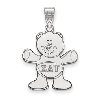 Sterling Silver Rhodium-plated LogoArt Sigma Delta Tau Sorority Symbol Medium Pendant